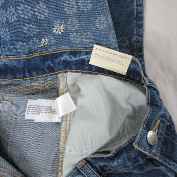 Universal Thread Jeans Mid-Rise Embroidered Daisy 90's Baggy Denim Size 16 NWT - Picture 10 of 13